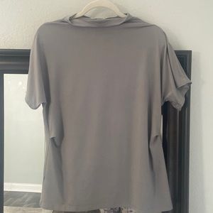XL mock turtle neck short sleeve shirt. Super soft - grey neutral shade.